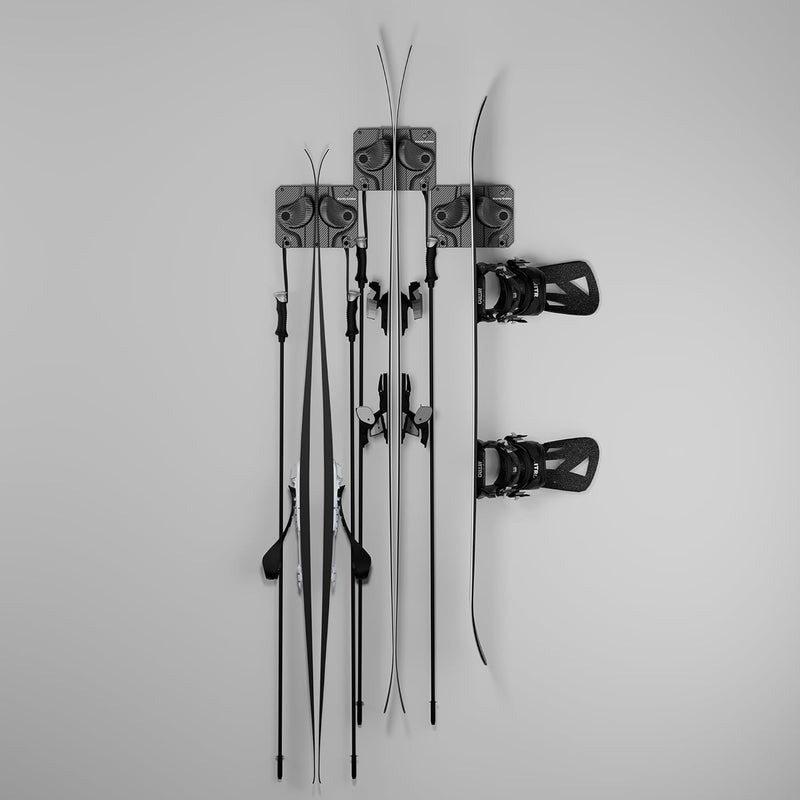 Gravity Grabber Store - Ultimate Ski & Snowboard Wall Rack | Secure, Non-Slip Storage | Fits Any Ski/Board | Garage Organization | Ski Storage Rack | Snowboard Storage Rack | Winter Gear Organizer | 3 Pck - Image 2